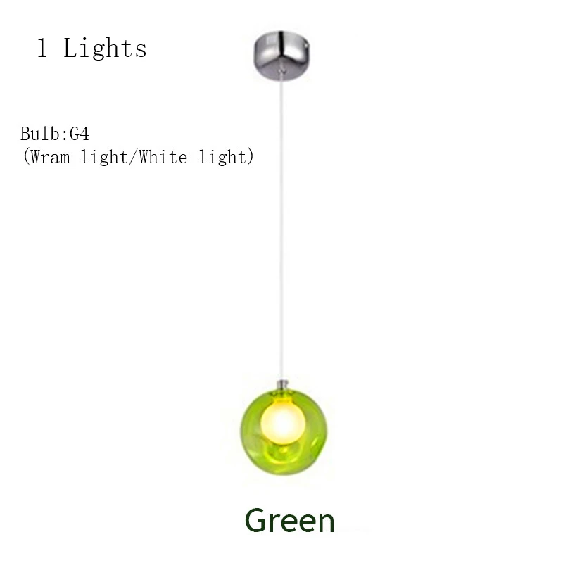 Современные светодиодные цветные Пузырьковые подвесные светильники в виде шаров, Подвесная лампа для спальни, люстра для детской комнаты, дизайнерская лампа для внутреннего освещения - Цвет абажура: Зеленый