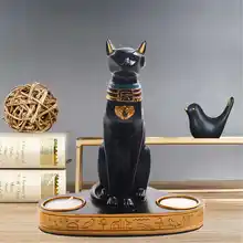 Древний Египетский Бастет кошка статуэтку богини с 2 чайными свечами ПОДСВЕЧНИКИ горелка Смола Ретро подсвечник художественная коллекция