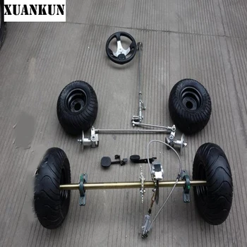 

XUANKUN Modified Drift Kart 168CC Karting Modified Rear Axle Suspension Front Axle Steering Kit 6 Inch Tires Rear Axle
