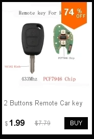 Сменный Футляр для ключей с 2 кнопками для Renault Duster Logan Fluence Clio Uncut Blade NE73 ключи, автомобильные чехлы