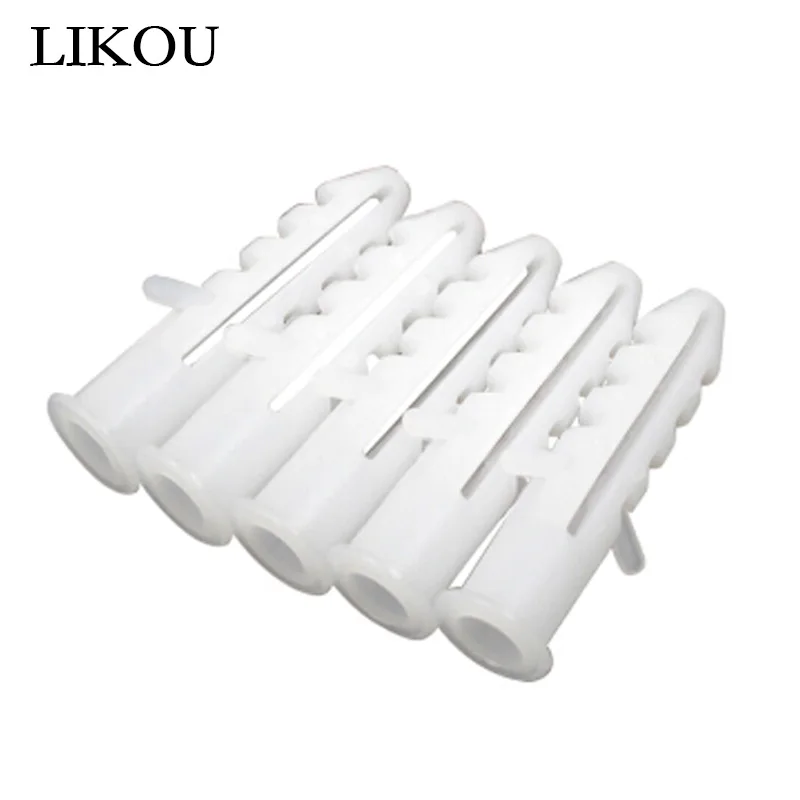 

1000pcs White Sleeve Nylon Screw Bolts Plastic Plug Expansion Tube Anchors 6mm