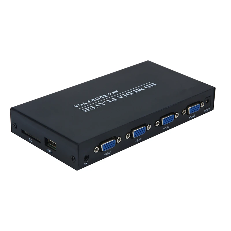 

New JEDX Full HD 1080P Media Player with 4ports VGA,AV output,SD/MMC/USB Host AVI DivX MKV DVD MP3 Player Gift Free Shipping!