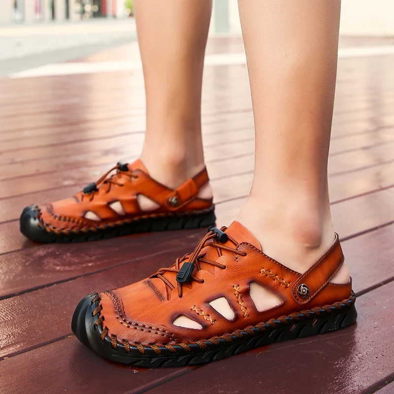 

Gladiator Sandals For Men Leather Shoes For Men Fashionable Men Gladiator Shoes Rubber Rome Sandals Big Size 38-48 Sandals