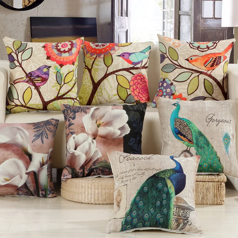 wholesale 2 color Beautiful flowers decorative cushion covers for sofa