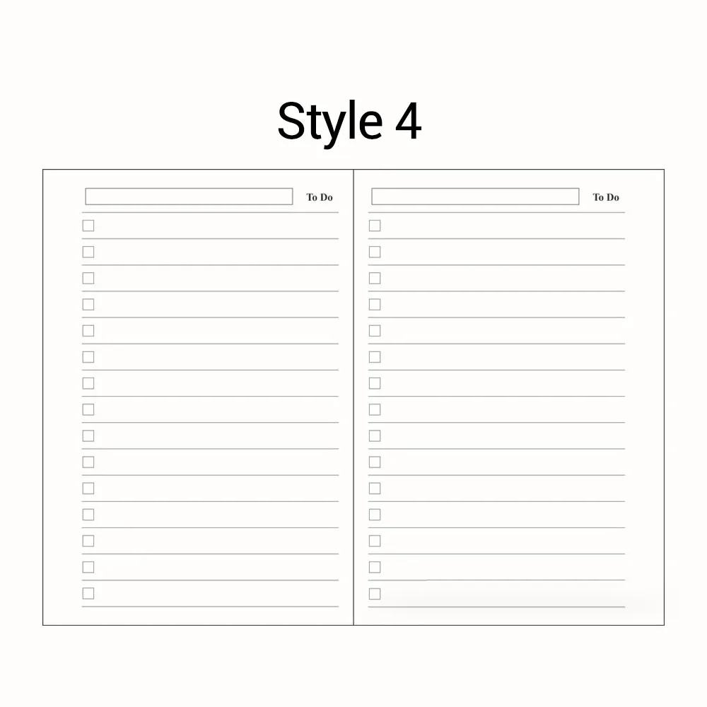 A5 A6 Блокнот с отрывным листом заправка спираль Биндер внутренняя страница дневник еженедельник ежемесячный планировщик сделать список линия точка сетка внутри бумаги - Цвет: Style4