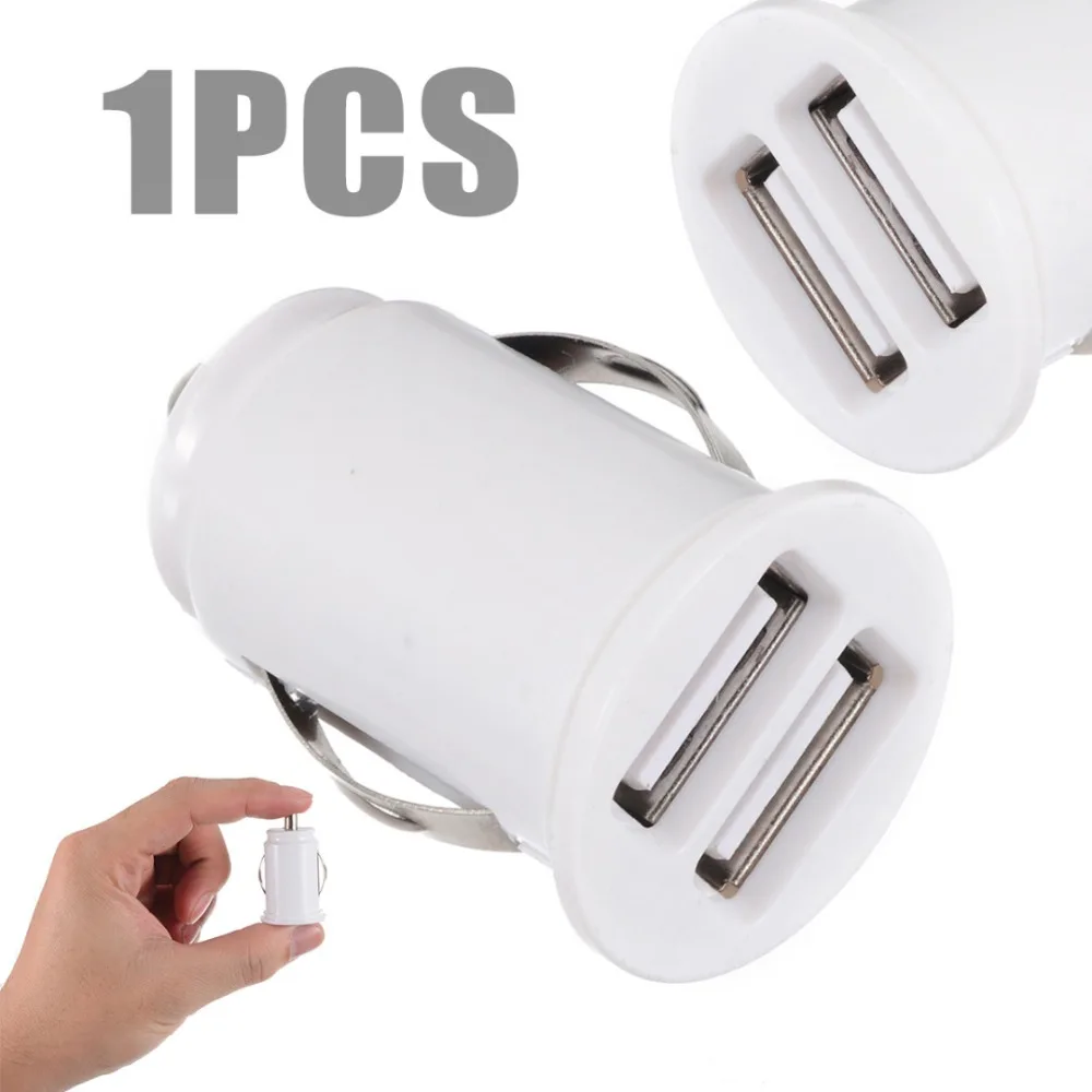 12 V 2.1A العالمي الأبيض المزدوج 2 أجهزة USB سيارة شاحن محول الطاقة الهاتف المحمول شاحن سيارة ميني مهايئ شاحن عالية الجودة
