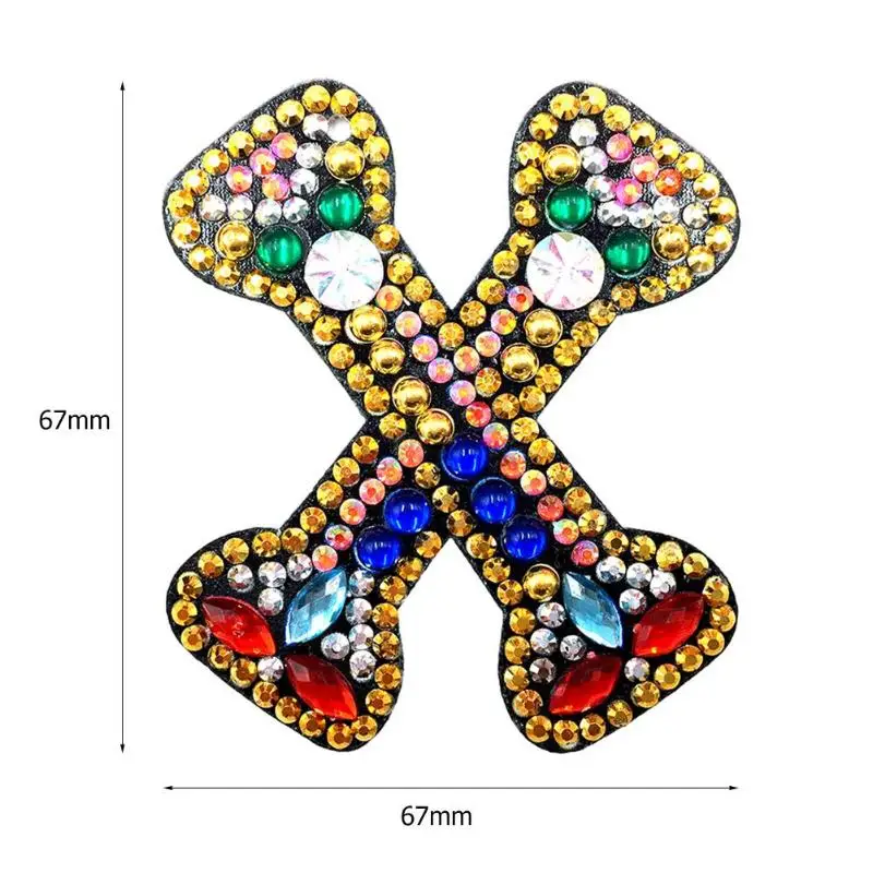 DIY 26 Английский брелок на ключи в форме буквы алмазная живопись буквы набор для начинающих Алмазная вышивка крестиком женская сумка для девочек брелок-подвеска подарки - Цвет: X