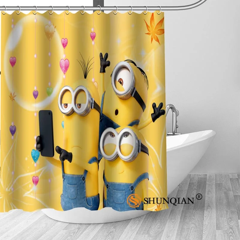 New Minion Shower Curtain Bathroom Decorations For Home Waterproof