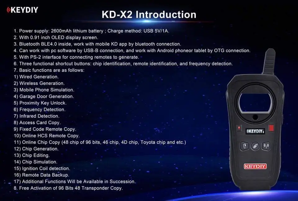 HKOBDII KEYDIY KD-X2 KD X2 удаленный генератор/чип-ридер/частота лучше, чем KD900 URG200 KD мини поддержка обновления онлайн