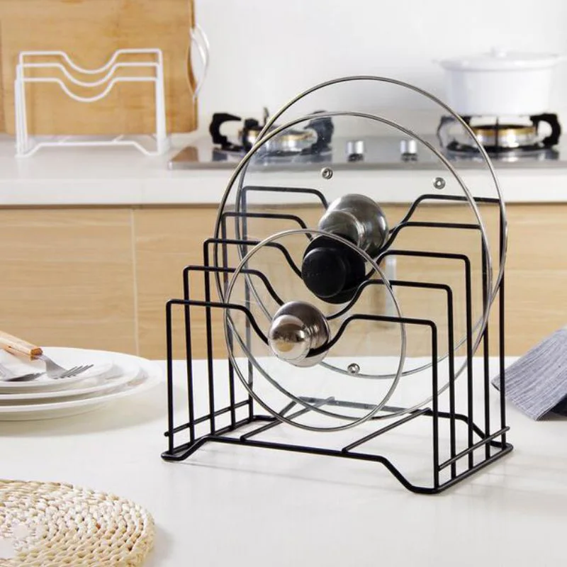 

Kitchen Accessories Pot Lid Rack Stainless Steel Pan Pot Cover Lid Rack Stand Spoon Holder Organizer Cutting board Storage Rack