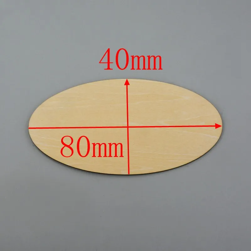 48 шт./компл. 80 мм пустая эллиптическая НЕОБРАБОТАННАЯ древесина Ремесла. Обучение DIY Аксессуары свадебные украшения 279