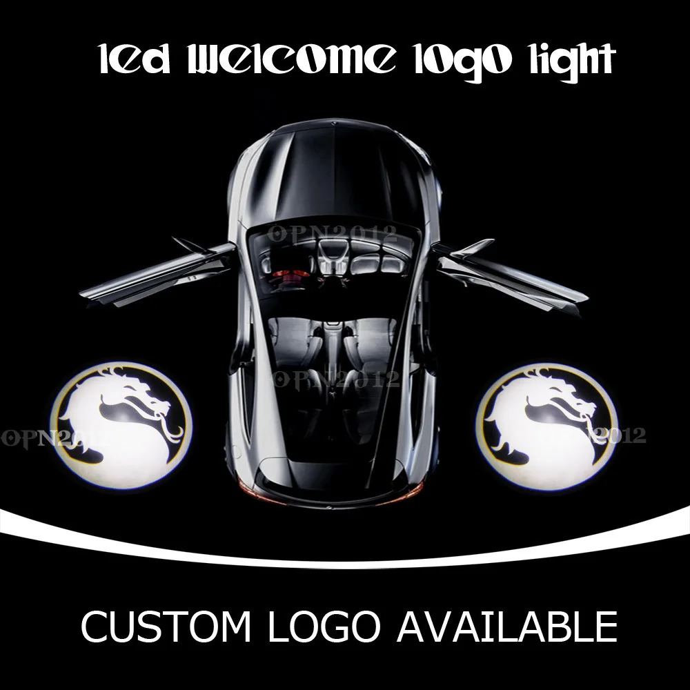

Dragon Emblem Gobo Auto Open Door Step Courtesy Light LED Welcome Laser Projection Spotlight Ghost Shadow Logo Light 2423 White