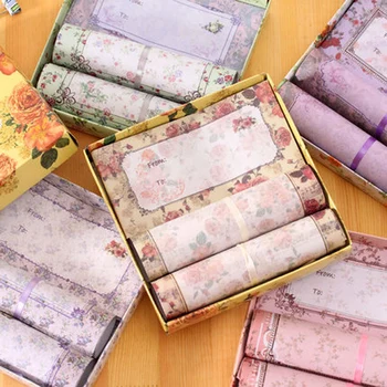 

Korean Version Lovely Flowers Beautiful Color Stationery Exquisite Elegant Boxed Romantic Holiday Envelopes Stationery Set Mail