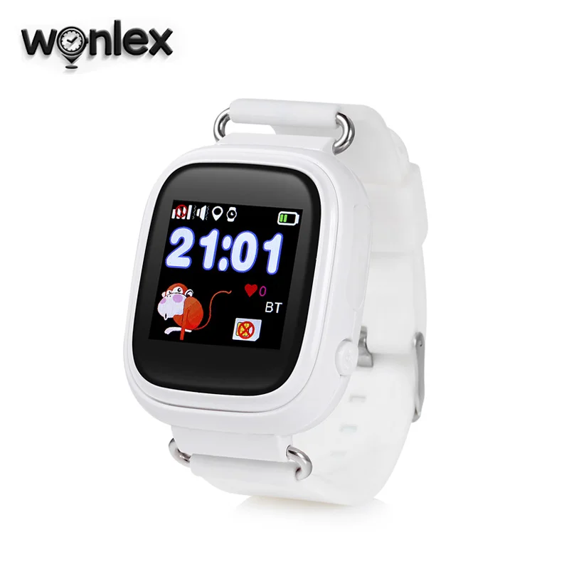 Wonlex горячая Распродажа детские gps часы MTK2503 сенсорный экран ребенок Google карта SOS Кнопка часы для Childred LBS/gps/Wifi локатор - Цвет: White