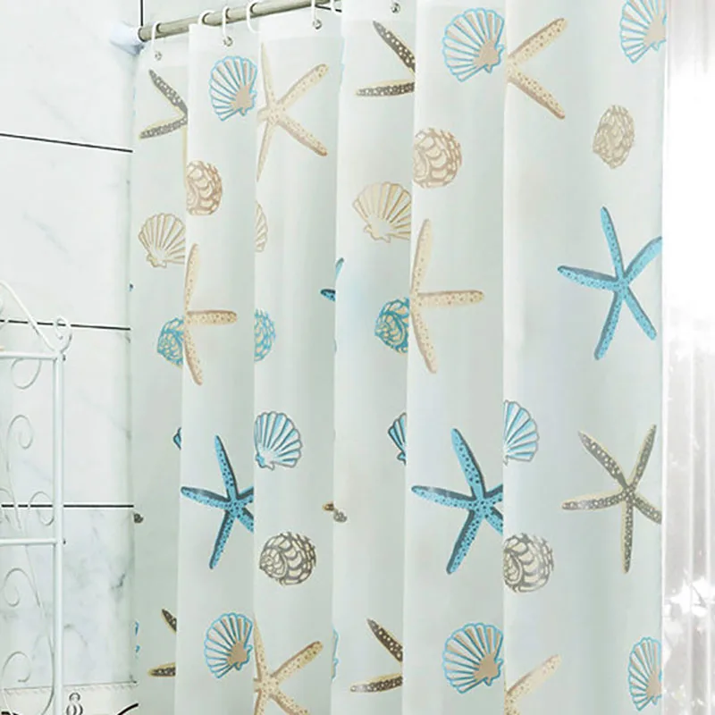 

Eco-friendly PEVA Moldproof Waterproof Bathroom Bath Shower Curtain Bathroom Products Bathroom Curtains with 12pcs Hooks