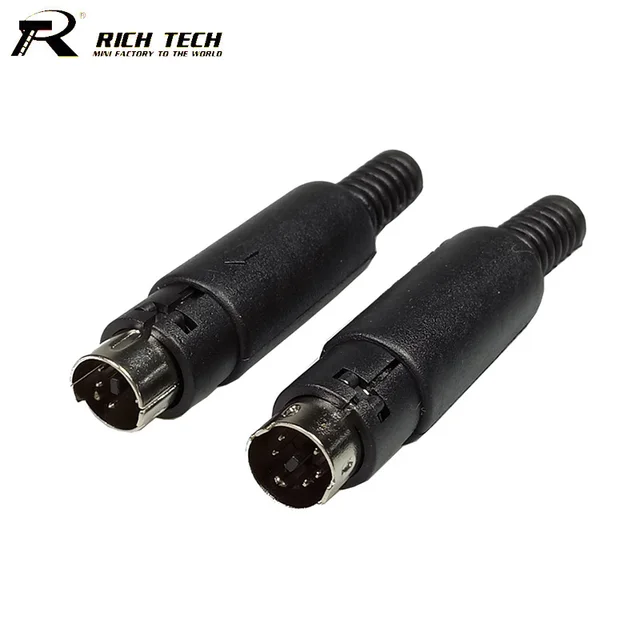 Buy 100pcs/lot 6Pin Mini DIN Male Plug Cable Connector