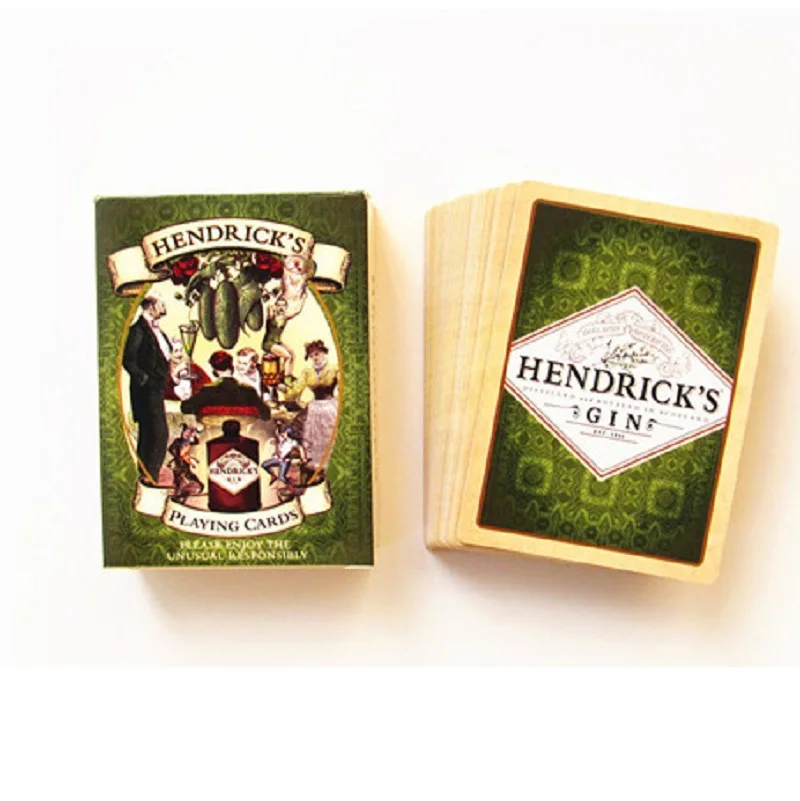 56 шт. бумажные игральные карты набор HENDRICK'S GIN Poker Card deck развлечения Новинка коллекция вина питьевой игры Pokers подарок