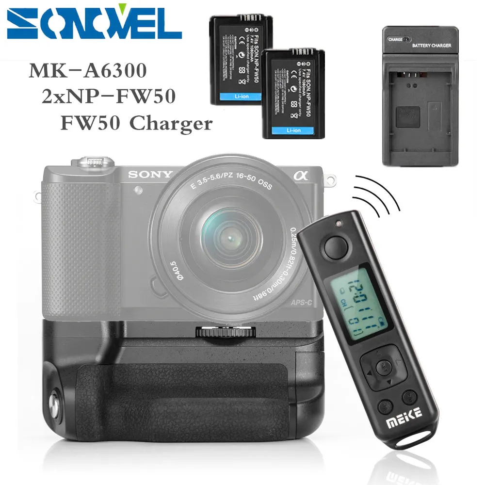 Meike MK A6300 pro держатель аккумулятора Встроенный 2 4G беспроводной пульт