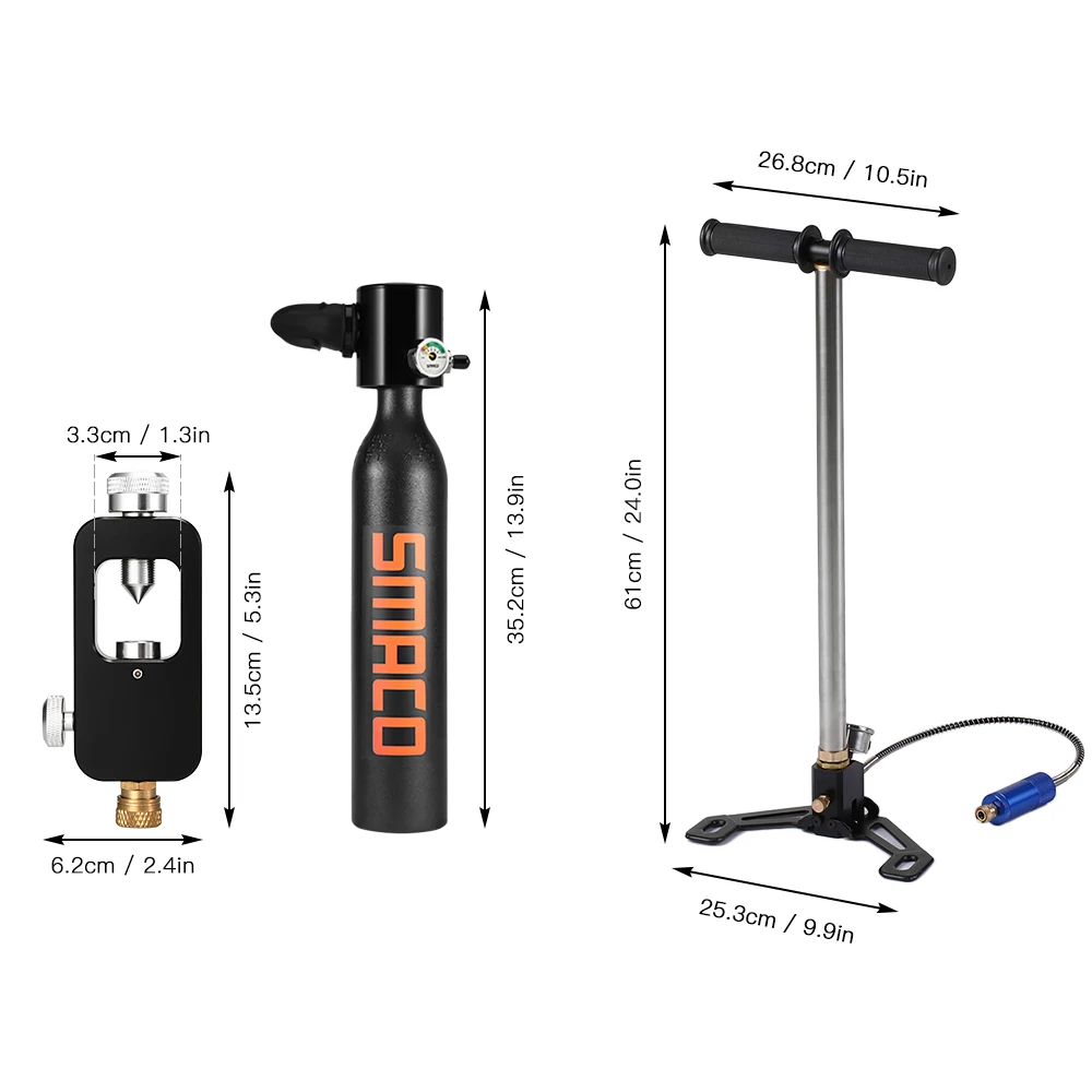 0.5L Дайвинг кислородный бак респиратор для Акваланга запасной адаптер воздушный насос высокого давления маска для дайвинга с сплав чехол для подводного плавания набор для дайвинга