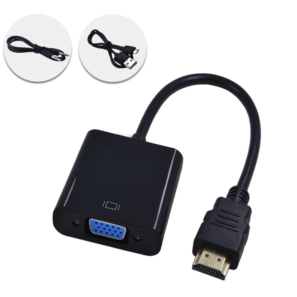

TISHRIC HDMI TO VGA Cable With Audio USB Power HDMI VGA Adapter Digital TO Analog Converter For TV Box Laptop Projector