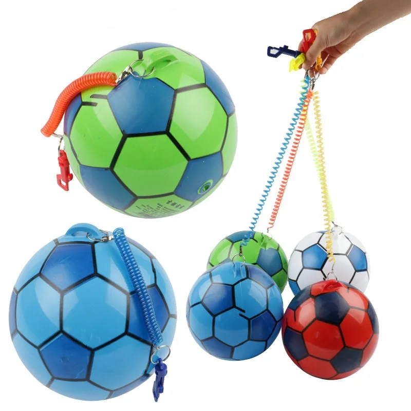 

Colorful PVC Football Inflatable Toy With Chain Swimming Pool Bathroom Beach Water Outdoor Toys For Kid Random Delivery