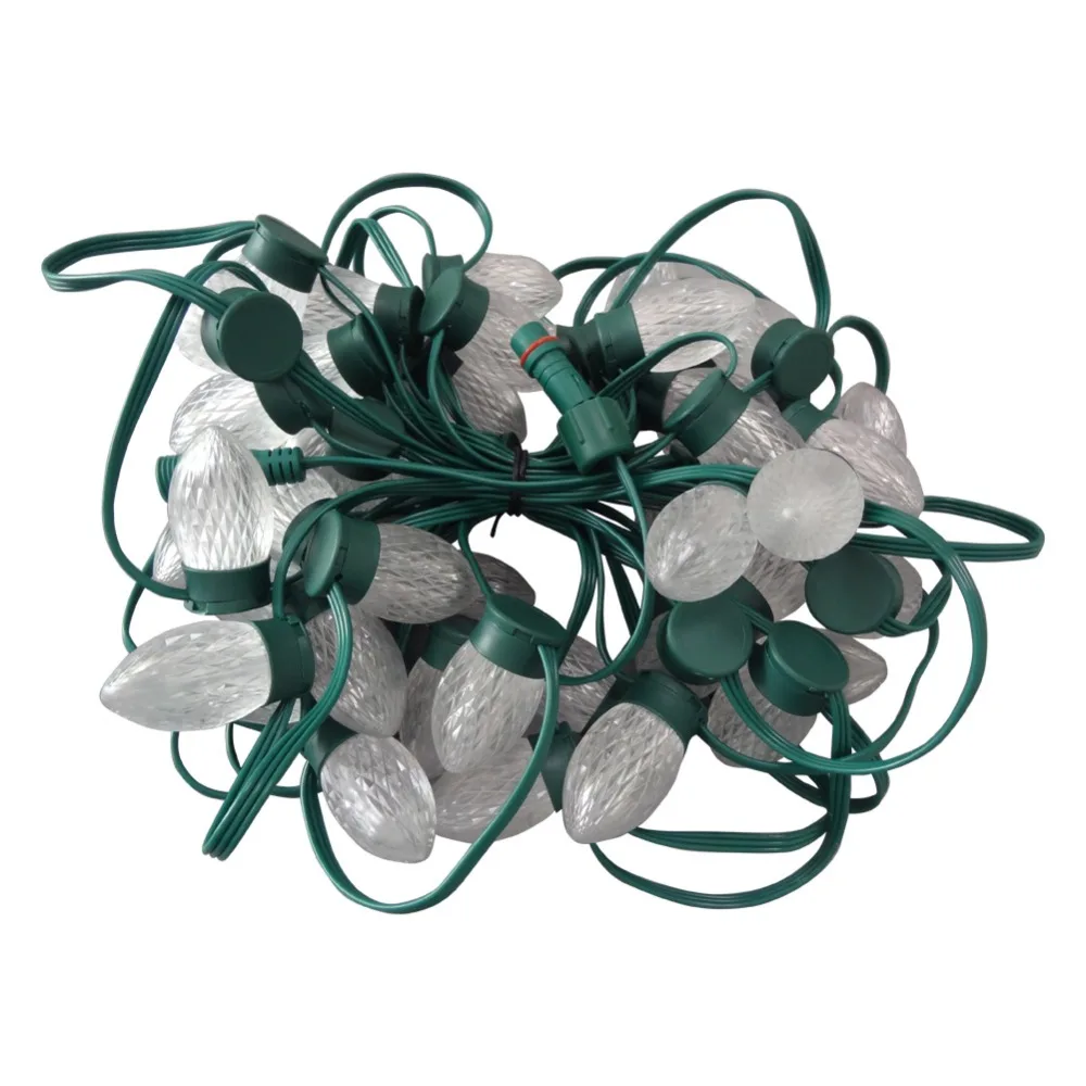 

200pcs LED Christmas light string S24 C9 Addressable WS2811 12V technicolor pixel Module string Green wire and case;IP67