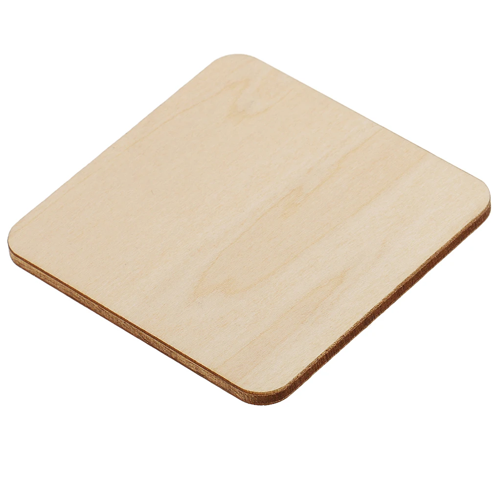 3 размера квадратный MDF необработанные деревянные кусочки пустая доска для поделок пирография проекты игры Скрапбукинг Строительная модель