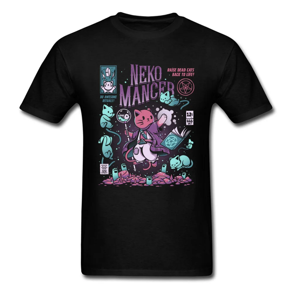 

Neko Mancer Cat Wizard Funny T Shirt Best Christmas Gift High Quality Cotton T-Shirt Boy Anime Comic Cats Magician Tshirts
