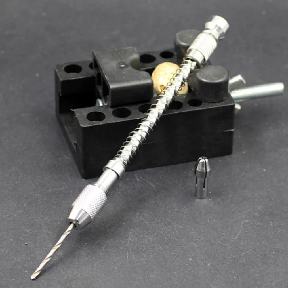 New Mini Pin Vise Wood Spiral Hand Push Drill Chuck Micro Twist Bit