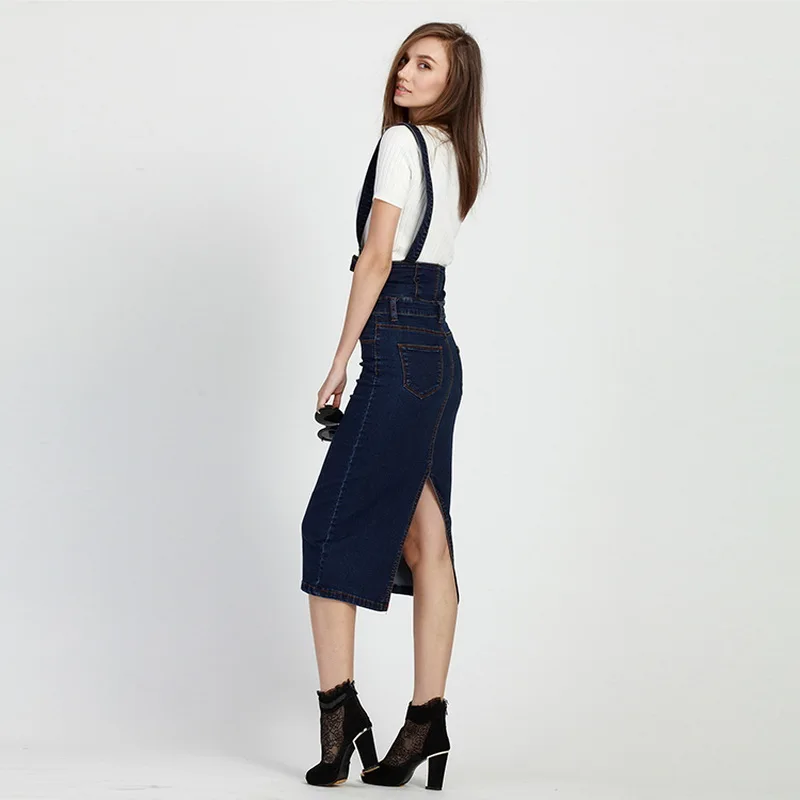 

2016 Summer Style Fashion Strap Jean Denim Dress For women Casual Sleeveless Pocket Single-Breaste Dresses Women Clothes S-4XL