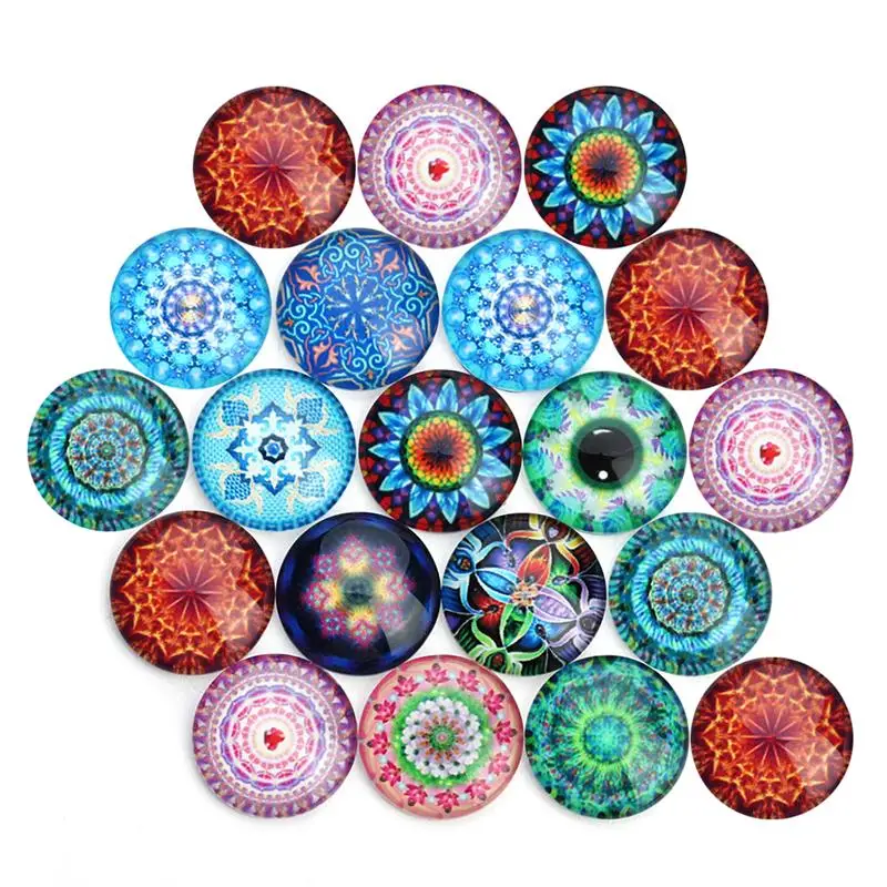 20 шт 12 мм мозаика напечатанные Стеклянные Кабошоны разных сортов цвет полукруглый купол для изготовления ювелирных изделий