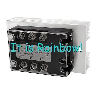 

Free Shipping AC-AC 10A AC 90-280V/ AC 380V Three Phase SSR Solid State Relay w Heat Sink