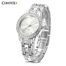 Comtex Brand Women Watches Silver Rhinestone Crystal Lady Dress Watch Analog Quartz Watches Relogio New fashion