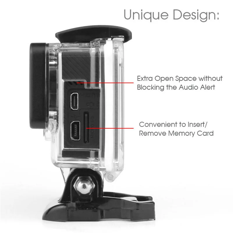 SOONSUN боковой открытый Скелет Защитный корпус чехол для камеры GoPro Hero 4 3 + задняя