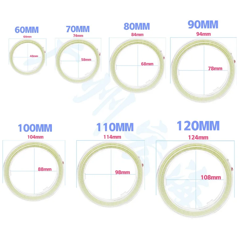Светодиодный фонарь angel eyes для автомобильных фар Halo Rings COB светодиодный DRL Canbus No Error DC12V 60 мм 70 мм 80 мм 90 мм 100 мм 110 мм 120 мм авто мотоцикл