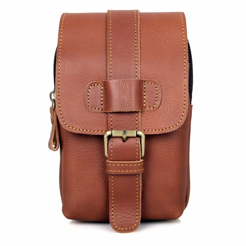 

Vintage Genuine Leather Men's Phone Bag Belt Bag Waist Bag Men's Phone Bag Sling Bag 5002B
