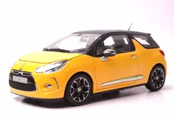 1:18 литья под давлением модели для Citroen DS3 2010 желтый хэтчбек сплава игрушечный автомобиль миниатюрный коллекция подарок