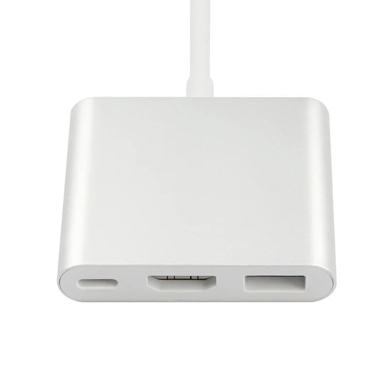 Kembona Usb Тип-C USB Hub адаптер 3 в 1 взаимный обмен данными между компьютером и периферийными устройствами C концентратор HDMI USB3.0 Тип-C переходник с внутренней резьбой с зарядки конвертер для нового MacBook - Цвет: Silver