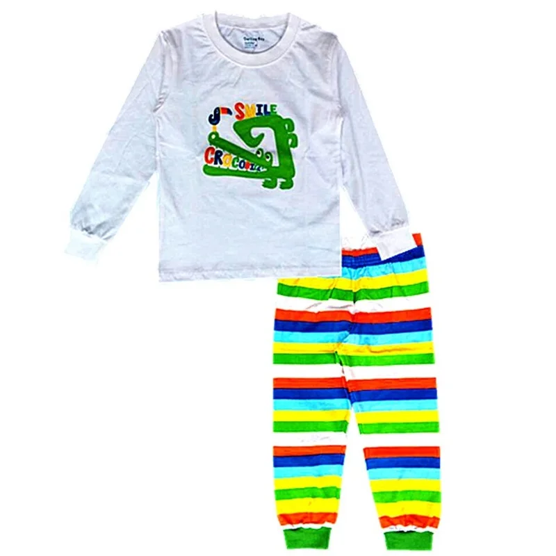Aerocraft/одежда для сна для маленьких мальчиков Пижама для мальчиков детские пижамы комплект детской одежды, детская Домашняя одежда, футболка+ штаны - Цвет: 18