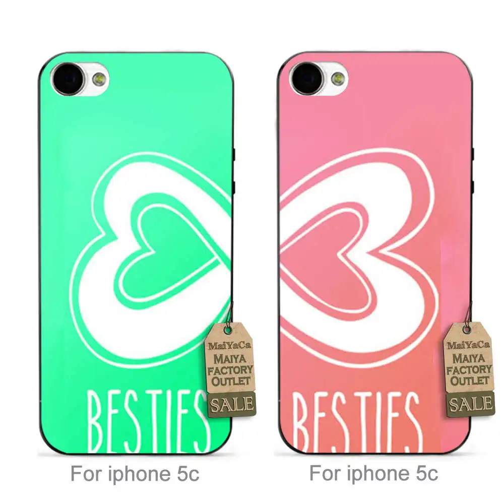 MaiYaCa soft black tpu silicone Besties Heart Mint Two Best Friends