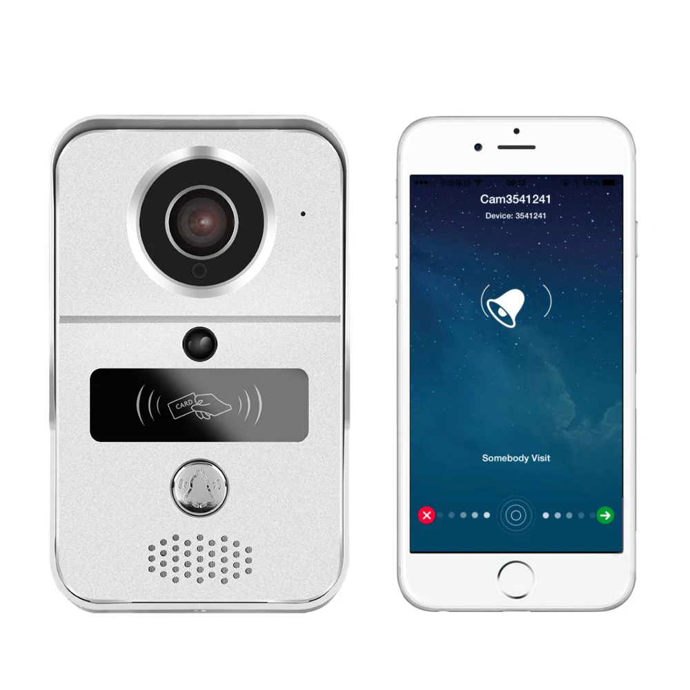 JERUAN Smart 720P Серебряный WiFi видео домофон комплект беспроводной записи дверной