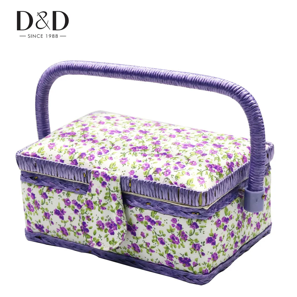 Mini Sewing Box with Sewing Tool Accessories Wooden&Cotton Fabric DIY Craft Household Kits Organizer 19*13*10CM|Sewing Tools & Accessory| - AliExpress