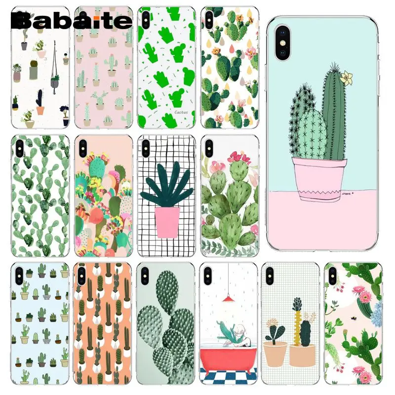 

Babaite Cactus Plant TPU Transparent Phone Case Cover Shell for Apple iPhone 8 7 6 6S Plus X XS MAX 5 5S SE XR Cover