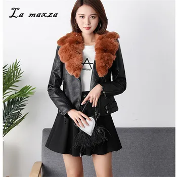 

Women Winter Leather Warm PU Jacket and Coat Moto Parkas Bomber 2020 Female Crop Jacket Oversize