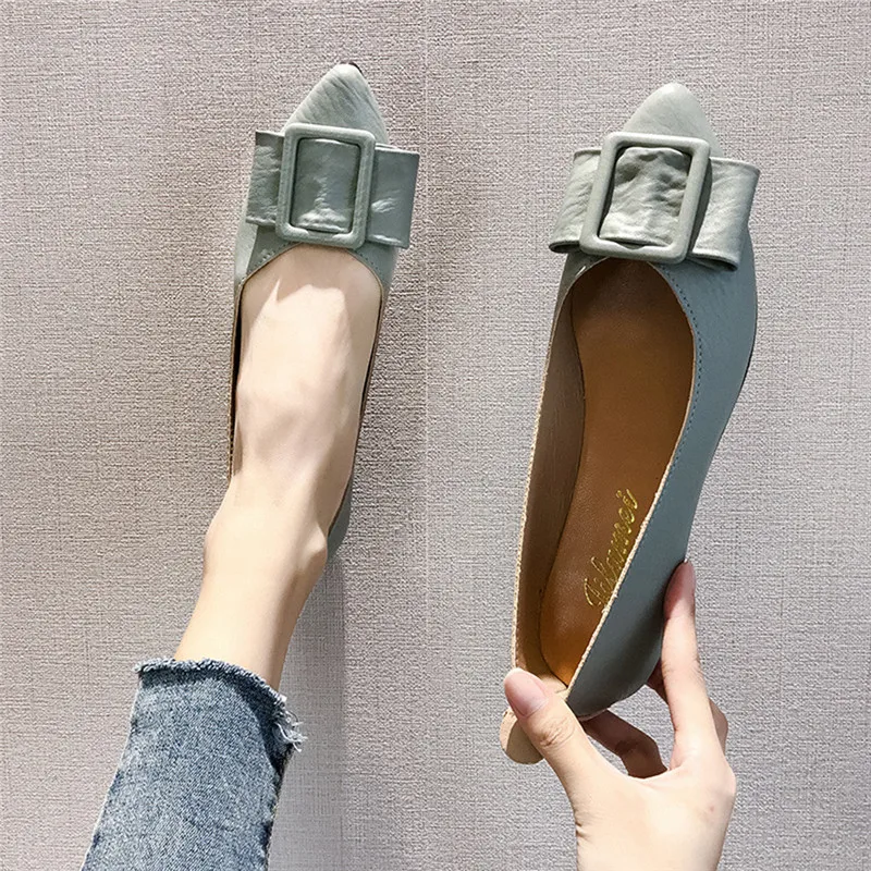 shoes woman Women's Fashion Casual Solid Colors Pointed Toe Flat With Shallow Work zapatillas mujer Shoesflat shoes women #4j24 (10)