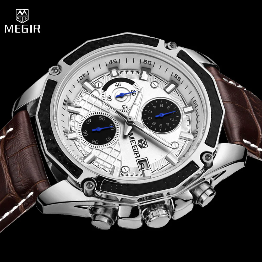 relogio masculino MEGIR Top Luxury Brand Watch Mens Chronograph