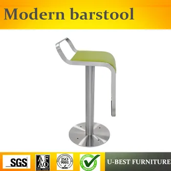 

Free shipping U-BEST modern stainless steel high counter leather bar stool bar chair,,fashion steel round bar chairs
