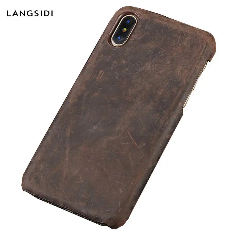 

LANGSIDI luxury mobile phone shell for Iphone X 8 8plus 7 7plus 6s 6plus crazy horse pattern best-selling mobile phone shell