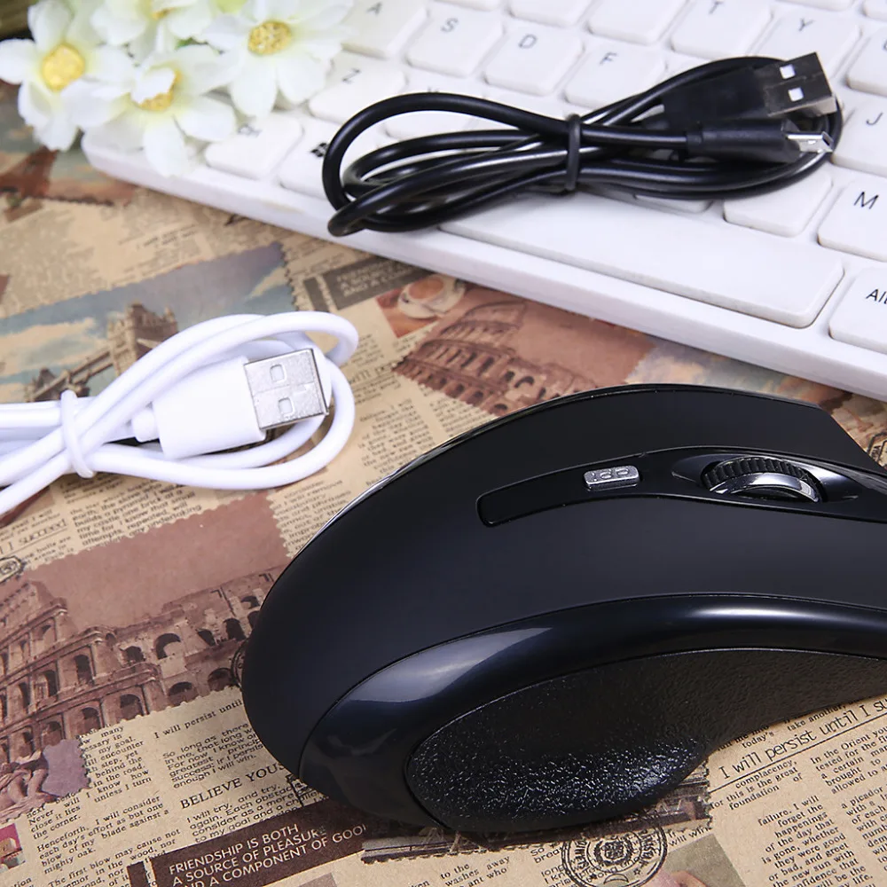 W321 перезаряжаемые Беспроводная bluetooth-мышка Оптический 1600 dpi мыши Компьютерные для портативных ПК 5,2