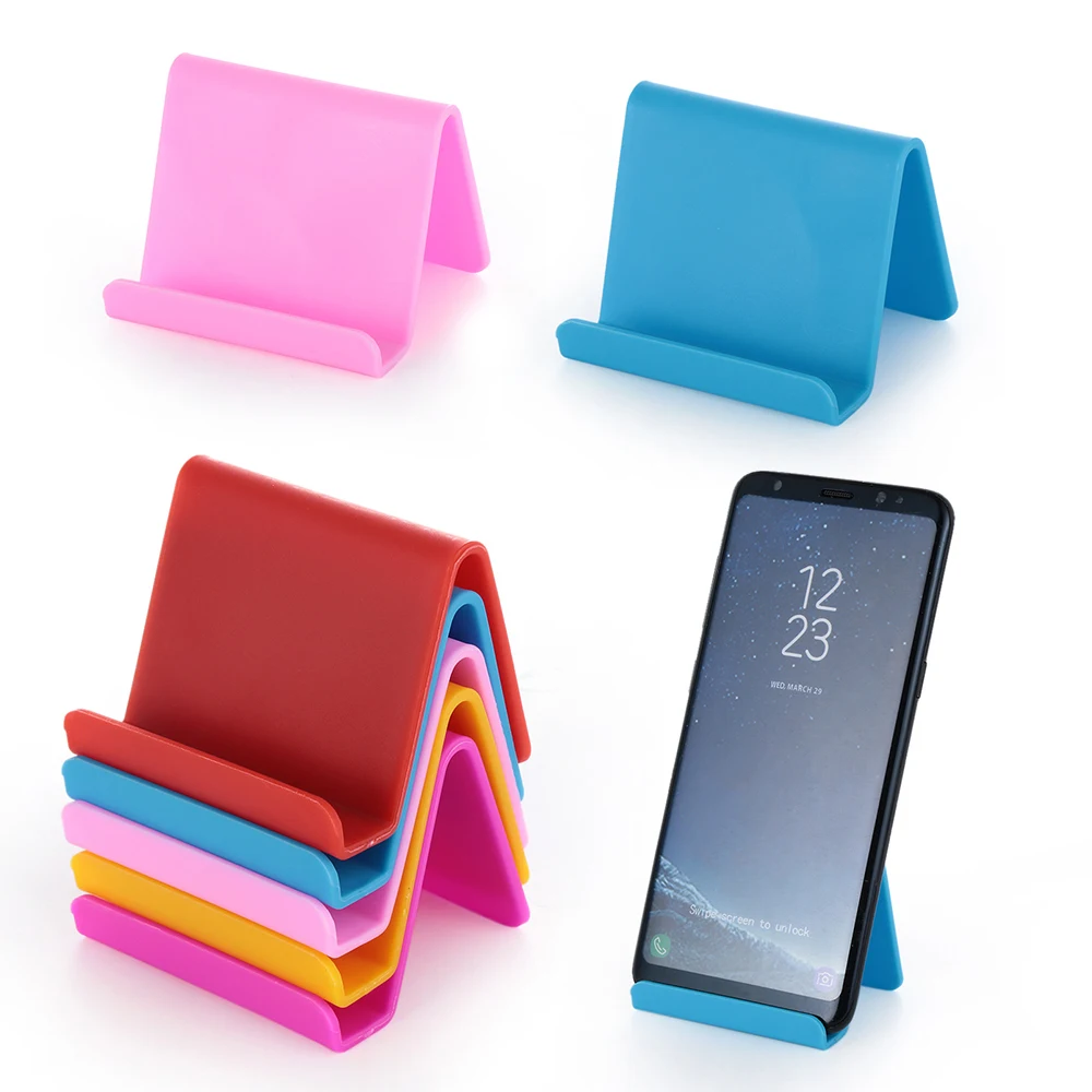 Candy Color Universal Mini Smart Phone Table Desk Mount Stand Phone Holder Bracket for Cell Mobile Phone Tablets Lazy Bracket wooden phone stand